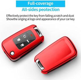 img 2 attached to 🔑 Ultimate Full Protection Sindeda Key Fob Cover for Chevy Chevrolet Equinox Camaro Cruze Malibu Sonic Volt Park Impala Buick Encore Allure Regal - Red
