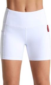 img 3 attached to 🩳 Wjustforu Women's High Waist Biker Shorts - Yoga, Workout, Running Shorts with Side Pockets