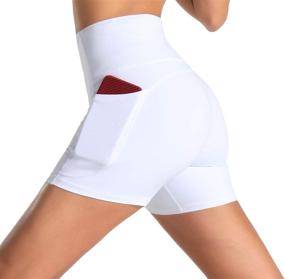 img 2 attached to 🩳 Wjustforu Women's High Waist Biker Shorts - Yoga, Workout, Running Shorts with Side Pockets