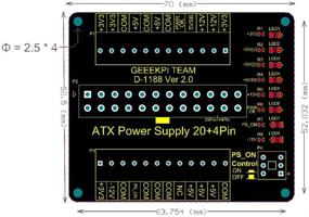 img 2 attached to 💡 GeeekPi 24/20-пиновая плата разветвления питания ATX DC для блока питания, адаптер, модуль блока разъемов для ПК компьютера