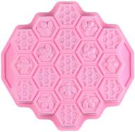 🐝 large honeycomb cake mold baking pan - sj 12 inch, 19 cavity soap molds include mini bee design, premium thick food grade silicone mold in pink logo