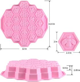 img 3 attached to 🐝 Large Honeycomb Cake Mold Baking Pan - SJ 12 Inch, 19 Cavity Soap Molds Include Mini Bee Design, Premium Thick Food Grade Silicone Mold in Pink