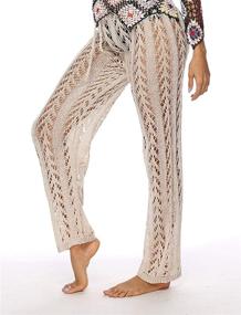 img 2 attached to 👖 Kistore Crochet Net Hollow Out Beach Pants: Sexy Swimsuit Cover Up Trousers for Women