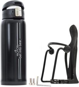 img 4 attached to R.M.Stone Bike Bottle Holder Pro Set: Thermos Bike Bottle + Extra Cage Mount, No Screws! Adjustable & Anticorrosive with 16 oz Thermos!