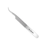 ms.queen eyelash extension tweezers- premium titanium alloy lash tweezers set for individual 👁️ and volume mink lashes- mega curved tweezers for precision isolation and application (curved tweezers/m014-3) logo