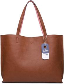 img 1 attached to Ilishop Stylish Reversible Shoulder Black Brown Women's Handbags & Wallets: Versatile Chic in Shoulder Bags