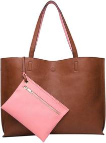 img 3 attached to Ilishop Stylish Reversible Shoulder Black Brown Women's Handbags & Wallets: Versatile Chic in Shoulder Bags