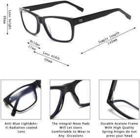 img 3 attached to 👓 Zéro D Chic Square Blue Light Blocking Glasses Computer Eyeglasses Anti Eyestrain Eyewear Frame Unisex 4888 - Enhanced SEO