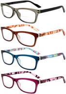 liansan designer readers l3706x: 4 pairs rectangular plastic frame reading glasses for men and women, high quality and fashionable! logo