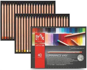 img 3 attached to Caran D'ache Luminance 6901.740 🖍️ - Set of 40 High-Quality Colored Pencils