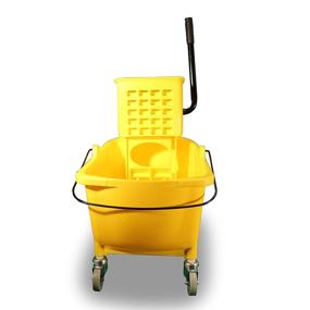 img 3 attached to Genuine Joe GJO02347 Side Press Wringer Mop Bucket, Yellow - Efficient Cleaning Solution for Effective Results!