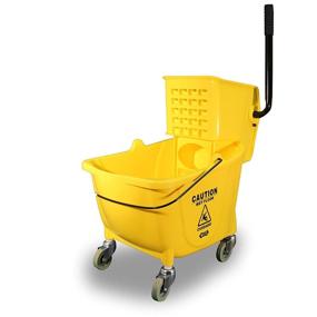 img 2 attached to Genuine Joe GJO02347 Side Press Wringer Mop Bucket, Yellow - Efficient Cleaning Solution for Effective Results!