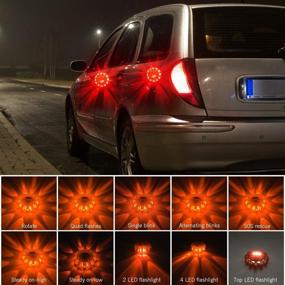 img 3 attached to 🚗 AK LED Road Flares Safety Flashing Warning Light Kit for Vehicles Boats - 4 Pack with Magnetic Base & Hook, Premium Storage Bag - Batteries Not Included