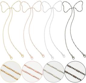 img 4 attached to 👓 20-Piece Face Covering Chain Strap Lanyard Retainer Necklace Eyeglass Chain Eyewear Holder Reading Glasses Retainer Set for Women Men Kids (Rose Gold, Gold, Silver, Silver Black)