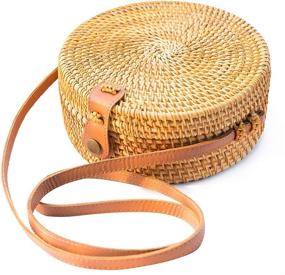 img 4 attached to 👜 Natural Handwoven Leather Shoulder Bags & Wallets by NATURALNEO for Women