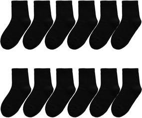 img 4 attached to Cotton Ankle Socks for Boys and Girls - 12 Pack for Kids and Toddlers