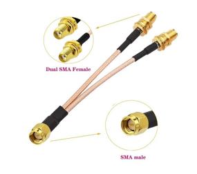 img 2 attached to RedYutou SMA Splitter Cable SMA Male To Dual SMA Female Cable V Type 6-Inch (15Cm) WiFi Antenna Adapter (Not Applicable To TV)