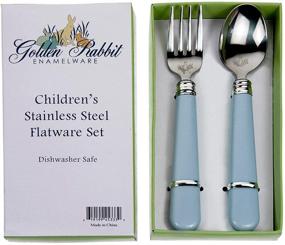 img 2 attached to Golden Rabbit Enamelware Toddler Flatware Feeding for Solid Feeding