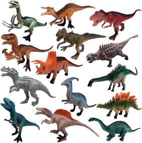 img 4 attached to Realistic Dinosaur Figures Colorful Plastic