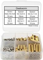 🛠️ geekworm raspberry pi installation tool 132 pcs/lot - hex brass spacer/standoff + nuts + screws - with storage case - raspberry pi 4/3 model b+(plus)/3b/zero w accessories kit logo