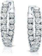 💎 stunning round brilliant 1.2 ctw moissanite vss1 clarity, f-g color diamond hoop earrings in 18k gold over sterling silver (0.75 inch- 28 stones) logo