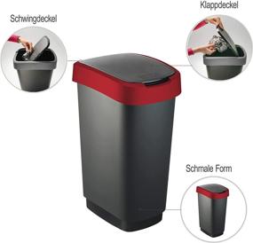 img 2 attached to 🗑️ Rotho 2044019 Twist Bin Black/Ruby Red 25 L: An Innovative and Stylish Waste Management Solution