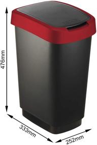 img 1 attached to 🗑️ Rotho 2044019 Twist Bin Black/Ruby Red 25 L: An Innovative and Stylish Waste Management Solution