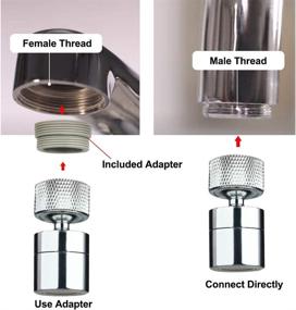 img 3 attached to 🚿 COOLWEST 2-Flow Stainless Kitchen Sink Aerator, 360° Swivel Faucet Aerator Dual Sprayer, with Gasket Faucet Replacement Part - 55/64 Inch-27UNS Female Thread