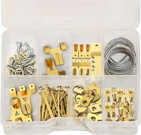 img 4 attached to 🖼️ OPTNOOKS Picture Hanging Kit: 120-Piece Set for Frames & Canvas – Includes Assorted Hangers, Nails, Wire, Screws, D-Rings, and Sawtooth