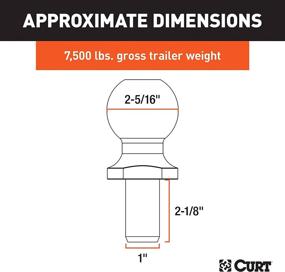 img 3 attached to 🔩 CURT 40084 Stainless Steel Trailer Hitch Ball, 7,500 lbs, 2-5/16" Dia, 1" x 2-1/8" Shank