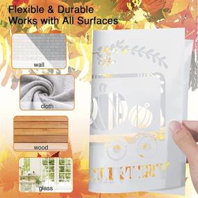 img 1 attached to Set of 12 Reusable Fall Stencils for Wood Painting | Thanksgiving Harvest Porch Sign Stencils with Happy Fall Y’All, Maple Leaf, Gather, Thankful, Pumpkins | DIY Farmhouse Sign Decor