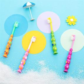 img 1 attached to 🦷 Pack of 8 Assorted Color Toddler Toothbrushes | Soft Bristles | Kids Extra Soft Manual Toothbrush | Age 3-10