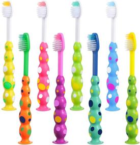 img 4 attached to 🦷 Pack of 8 Assorted Color Toddler Toothbrushes | Soft Bristles | Kids Extra Soft Manual Toothbrush | Age 3-10