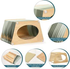 img 2 attached to 🏠 Triangle-shaped Collapsible Cat Houses for Indoor Cats with One Size Scratcher Pad and Soft Bottom Cat Beds