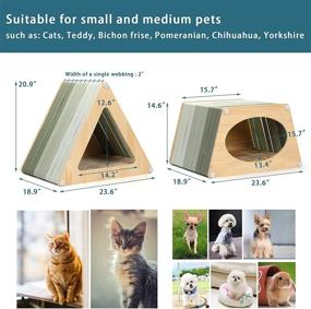 img 3 attached to 🏠 Triangle-shaped Collapsible Cat Houses for Indoor Cats with One Size Scratcher Pad and Soft Bottom Cat Beds