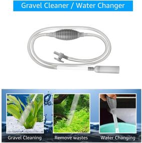 img 1 attached to 🐠 Kulife 3-in-1 Aquarium Cleaning/Maintenance Kit: Gravel Cleaner, Siphon Cleaner, Gravel Vac, Brush, and Fish Net