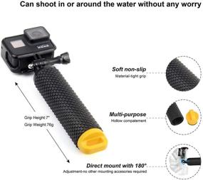 img 3 attached to 🌊 Waterproof Floating Hand Grip for GoPro Hero 9, 8, 7, 6, 5, 4, 3, 2, Hero Session, Fusion, Max, AKASO, SJCAM, DJI Osmo Action Camera Handler and Handle Mount Accessories - SOONSUN Sports Camera Optimization