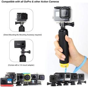 img 1 attached to 🌊 Waterproof Floating Hand Grip for GoPro Hero 9, 8, 7, 6, 5, 4, 3, 2, Hero Session, Fusion, Max, AKASO, SJCAM, DJI Osmo Action Camera Handler and Handle Mount Accessories - SOONSUN Sports Camera Optimization