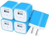 🔌 ailkin 5pack/1port usb type-a wall charger - fast charging android ios power adapter for iphone samsung galaxy, lg stylo, google pixel, motorola | usb block logo