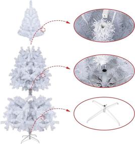 img 3 attached to 🎄 BOCCA 7ft Artificial Christmas Tree with Sturdy Foldable Stand - Ideal for Home, Office, Holiday, Party Decor - Quick Assembly, Snow-Tipped