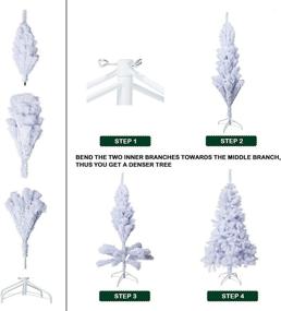 img 2 attached to 🎄 BOCCA 7ft Artificial Christmas Tree with Sturdy Foldable Stand - Ideal for Home, Office, Holiday, Party Decor - Quick Assembly, Snow-Tipped