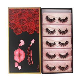 img 1 attached to 👁️ Bodermincer 10 Pairs - Natural Long Wispies 3D Faux Mink False Eyelashes - Cruelty-Free & Handmade - J002
