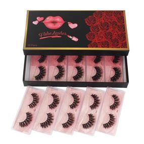img 4 attached to 👁️ Bodermincer 10 Pairs - Natural Long Wispies 3D Faux Mink False Eyelashes - Cruelty-Free & Handmade - J002