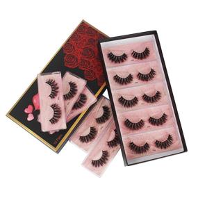 img 3 attached to 👁️ Bodermincer 10 Pairs - Natural Long Wispies 3D Faux Mink False Eyelashes - Cruelty-Free & Handmade - J002
