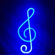 🎵 led neon music decor sign - wall decoration for bedroom, living room, girl room - usb/battery powered, creative music symbol night light - bar party birthday gift (blue) logo