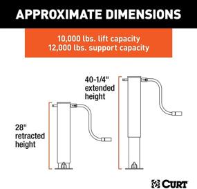 img 3 attached to 🚚 CURT 28512 Тяжеловесная прицепная домкрат: прямая сварка, грузоподъемность 12 000 фунтов, вертикальный ход 12-3/8 дюйма, черный