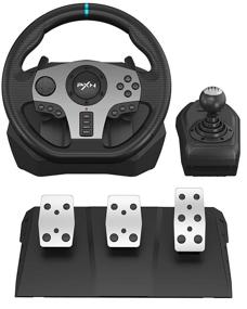 img 4 attached to 🎮 PXN V9 Gaming Racing Wheel with Pedals, Shifter – Steering Wheel for PC, Xbox One, Xbox Series X/S, PS4, PS3, Nintendo Switch