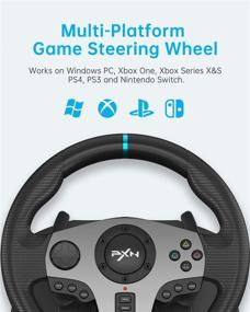 img 3 attached to 🎮 PXN V9 Gaming Racing Wheel with Pedals, Shifter – Steering Wheel for PC, Xbox One, Xbox Series X/S, PS4, PS3, Nintendo Switch