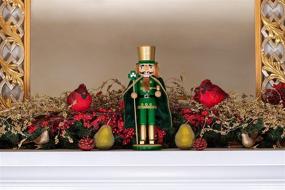 img 1 attached to 🍀 Irish-themed Festive Christmas Décor: Clever Creations 14 Inch Traditional Wooden Nutcracker for Shelves and Tables