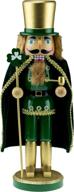🍀 irish-themed festive christmas décor: clever creations 14 inch traditional wooden nutcracker for shelves and tables logo